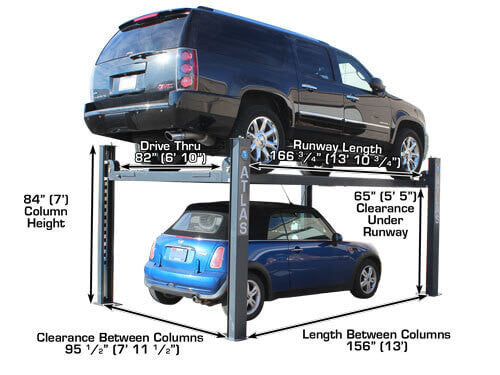 Atlas® 408-SL Premium 4 Post Parking lift, 8,000-lb Capacity