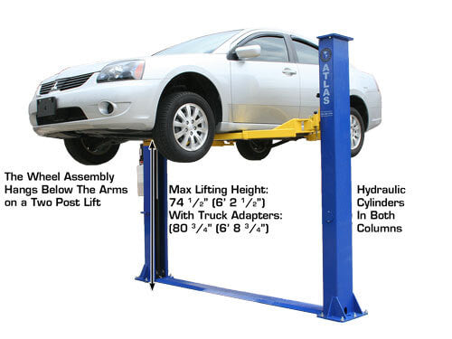 Atlas® 9KBP Baseplate 2 Post Auto Lift 9,000-lb Capacity