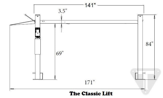 Triumph Classic 8, 4-Post Parking lift, 8,000-lb Capacity, (Short Runways)