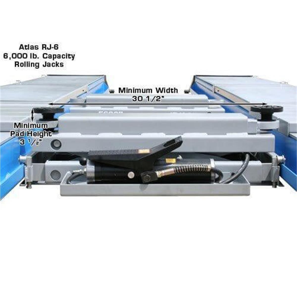 Atlas Equipment 12ASL Alignment Scissor Lift and RJ-6 Rolling Jacks Combo