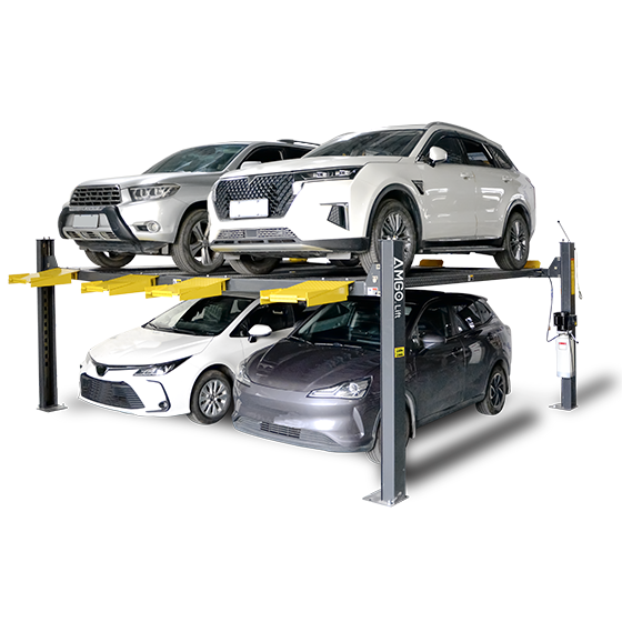 AMGO 409-DPX, Double Wide, 4 Post Parking Auto Lift, 9,000-lb Capacity, (Tall and Long)