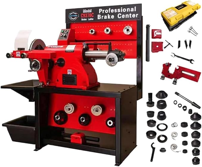 KT-C9370C Brake Lathe Machine 110V 7"-18" Rotor & 6"-17.7" Drum Capacity 3-Speed Spindle for Brake Disc & Drum Resurfacing