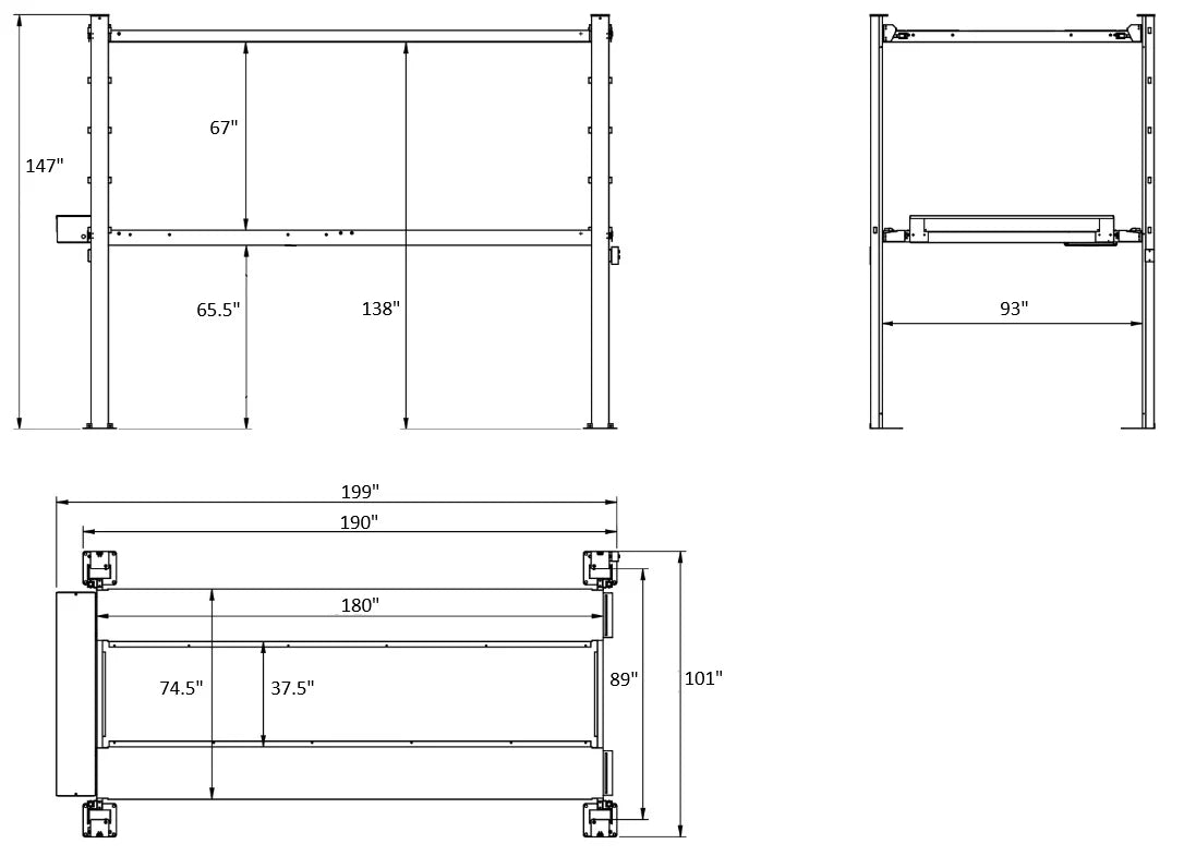 Triumph NSS-5x2 Double Stacker Service Storage Four Post Automotive Lift