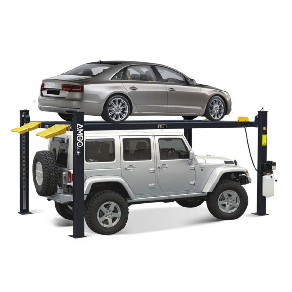 AMGO Storage Lift 408-HP, 4 Post Parking Auto lift, 8,000-lb Capacity