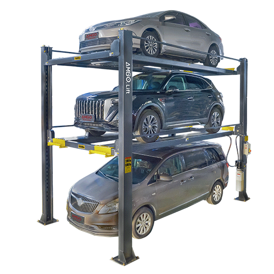 AMGO 4097X, Triple-4 Post Parking Auto Lift, 9,000-lb Capacity