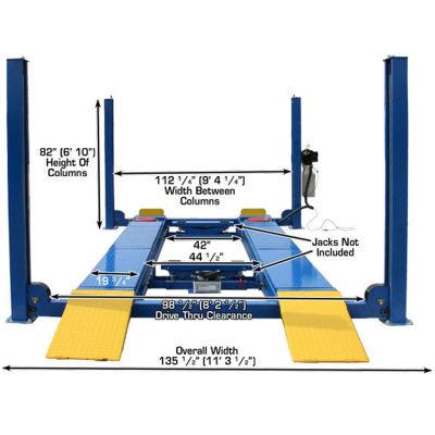 Atlas Equipment 412A Alignment Lift and RJ6 Rolling Jacks Combo