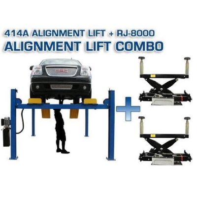 Atlas Equipment 414A Alignment Lift and RJ8 Rolling Jacks Combo