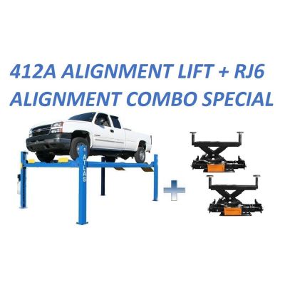 Atlas Equipment 412A Alignment Lift and RJ6 Rolling Jacks Combo