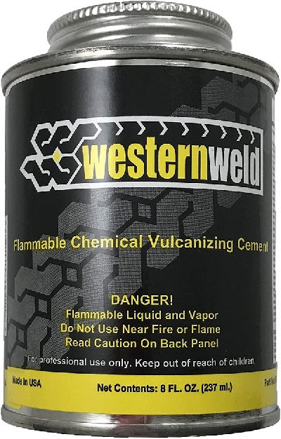 Western Weld Clear All Purpose Tire Repair Vulcanizing Cement Brush Top Can 8 oz