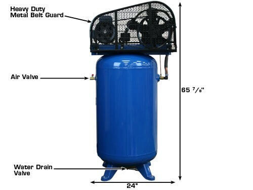 Atlas® Air Force AF6 Two Stage 5 HP 220 Volt Single Phase 80 Gallon Air Compressor