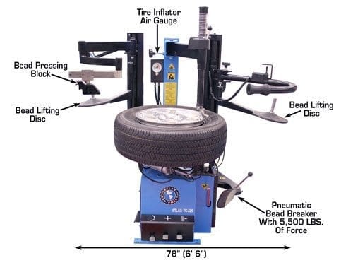 Atlas TC229DAA, Tire Changer, Dual Towers, w-Assist Arms