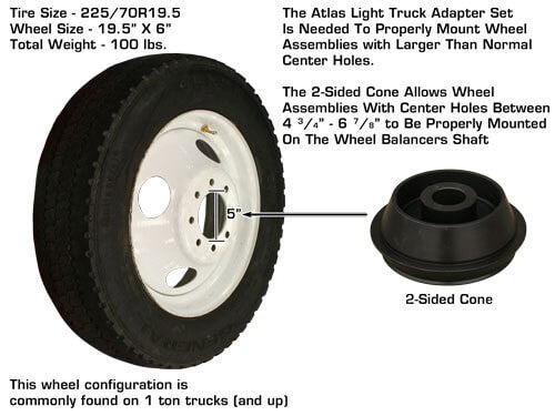 Atlas® WB-LTA Large Truck Adapter Cone Set, 40mm Shafts