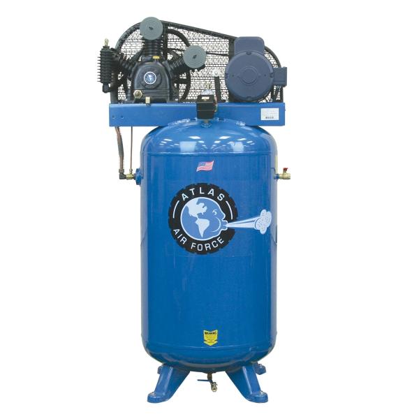 Atlas® Air Force AF6 Two Stage 5 HP 220 Volt Single Phase 80 Gallon Air Compressor