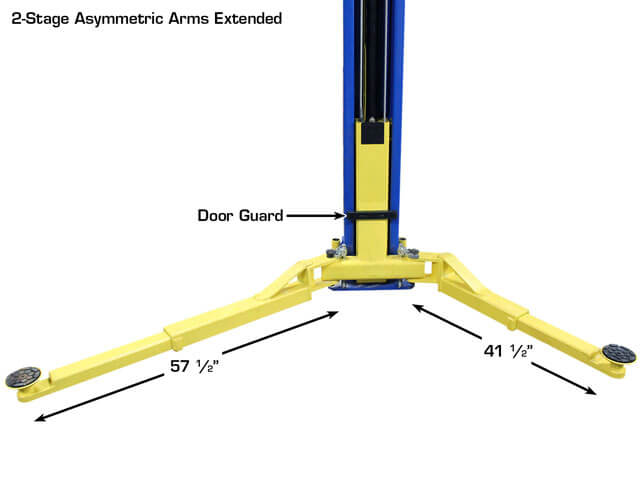Atlas Pro-9D Asymmetric Arms, Overhead 2 Post Auto Lift, 9000-lb