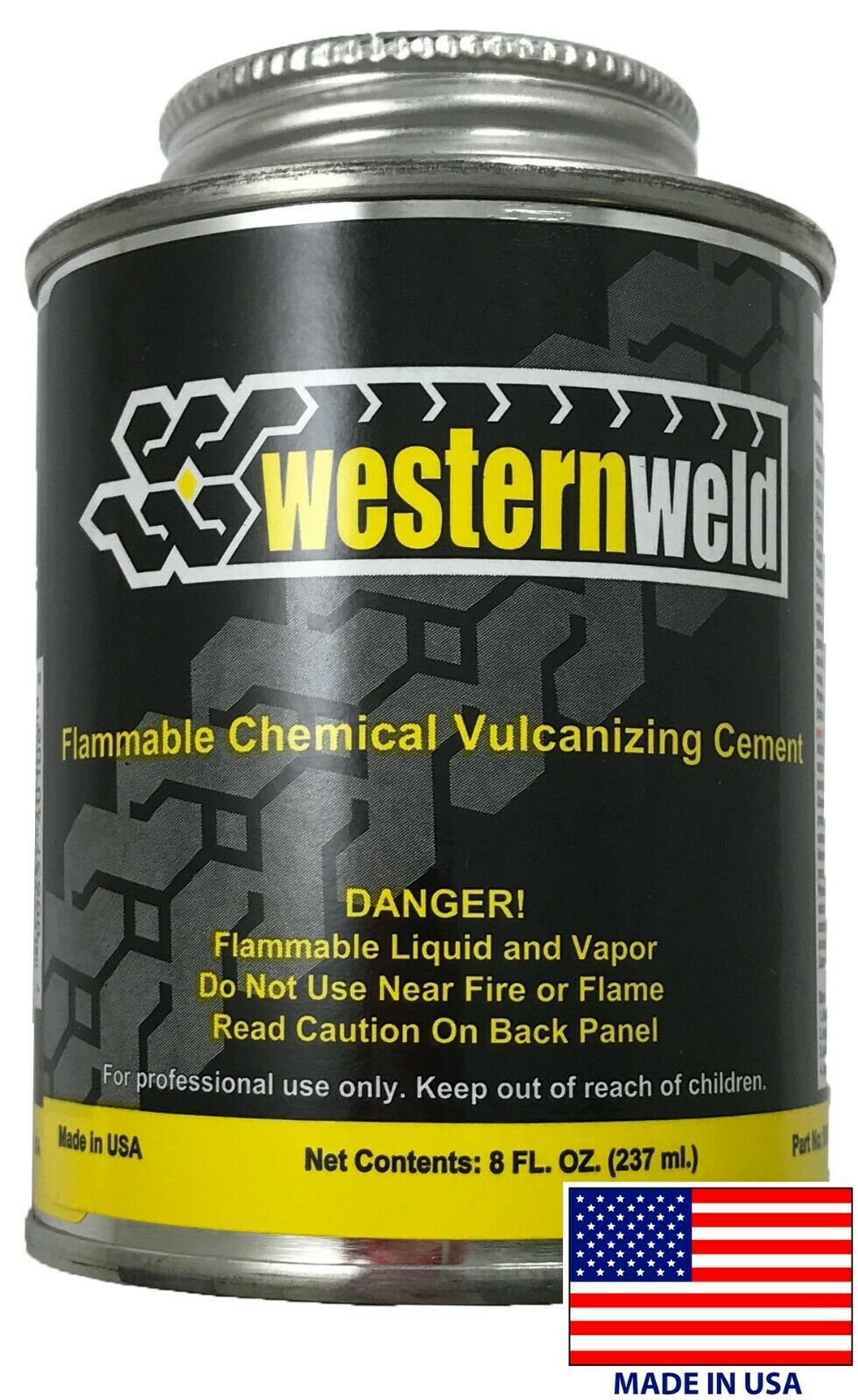 Western Weld Clear All Purpose Tire Repair Vulcanizing Cement Brush Top Can 8 oz